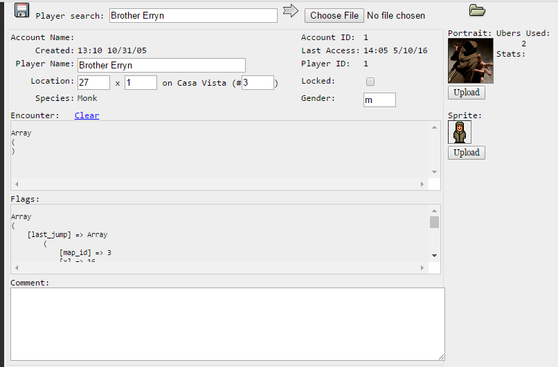 Player editor Player editor